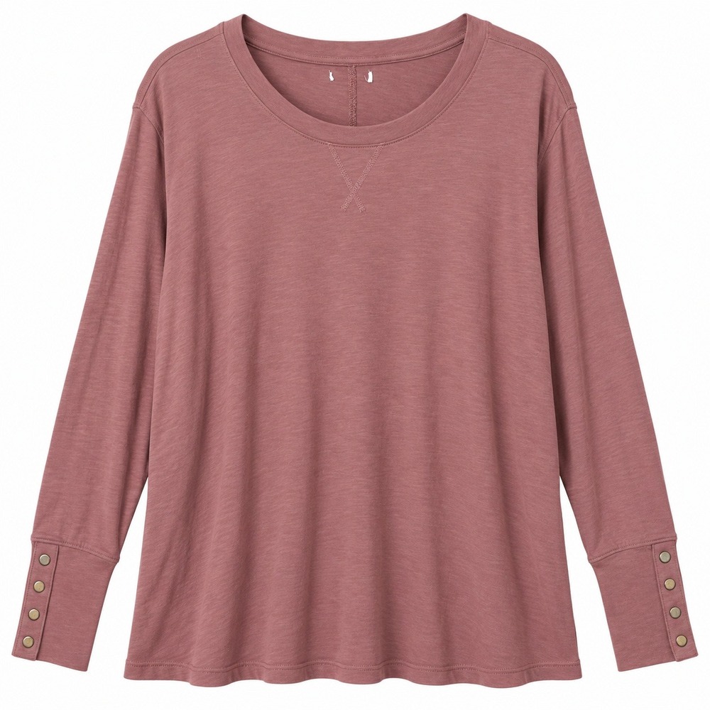 Maurices Tunic Top Womens 4X Dusty Rose Excellent Boho Snap Cuff Slub Cotton